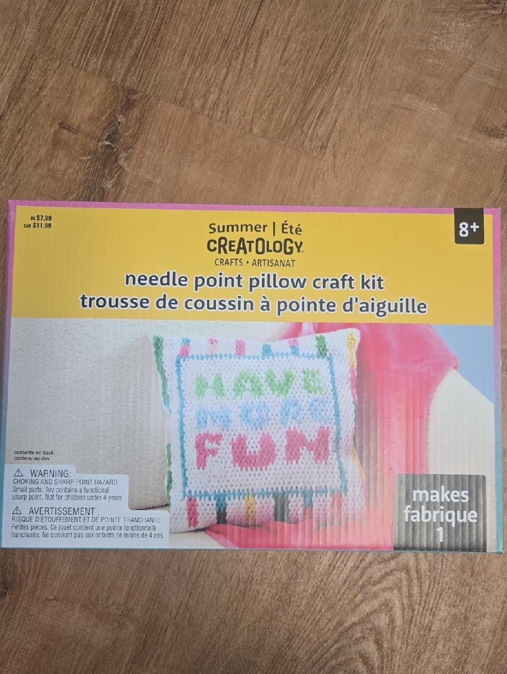 Nwt! Creatology need point pillow craft kit